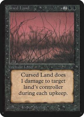 Cursed Land card from Alpha Edition