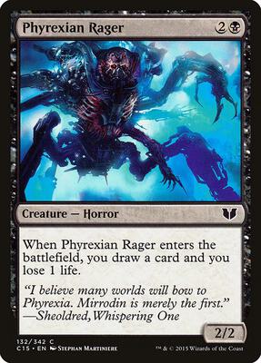 Phyrexian Rager card from Commander 2015