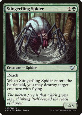 Stingerfling Spider card from Commander 2015