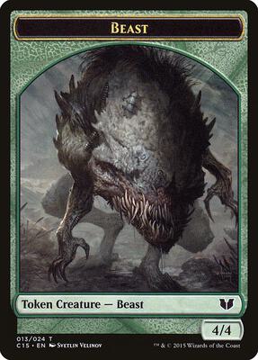 Beast // Snake (017) Double-Sided Token card from Commander 2015