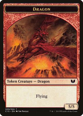 Dragon // Dragon Double-Sided Token card from Commander 2015