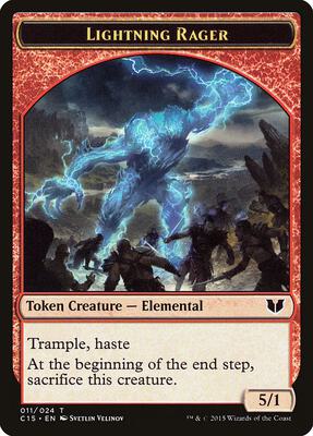 Lightning Rager // Lightning Rager Double-Sided Token card from Commander 2015
