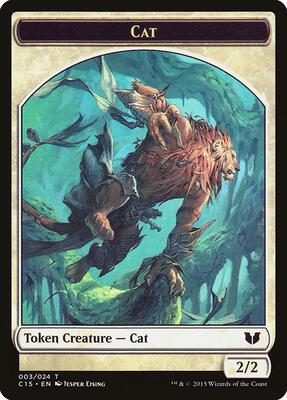 Cat // Zombie Double-Sided Token card from Commander 2015