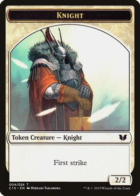 Knight (First Strike) // Elemental Shaman Double-Sided Token card from Commander 2015