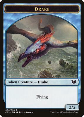 Drake // Elemental (020) Double-Sided Token card from Commander 2015