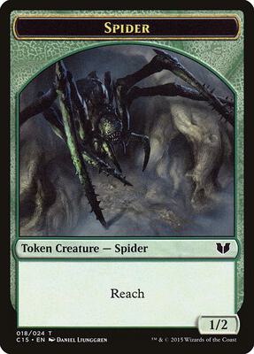 Spider // Wolf Double-Sided Token card from Commander 2015