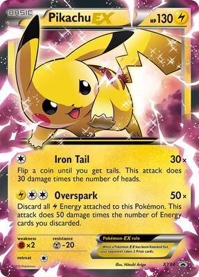 Pikachu EX - XY84 card from XY Promos