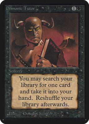 Demonic Tutor card from Alpha Edition