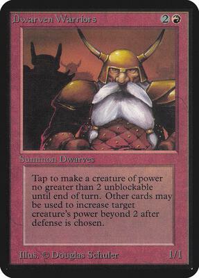 Dwarven Warriors card from Alpha Edition