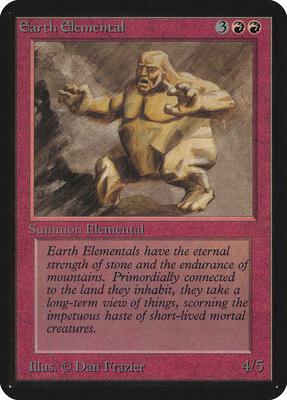 Earth Elemental card from Alpha Edition