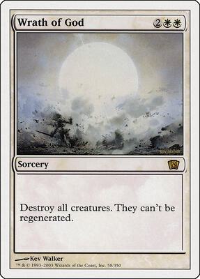 Wrath of God card from 8th Edition