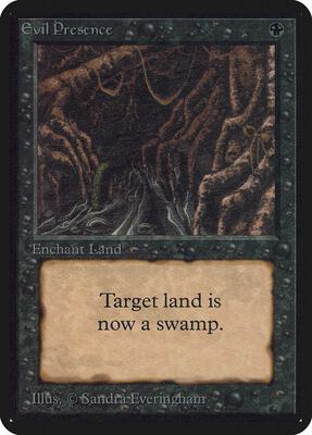Evil Presence card from Alpha Edition