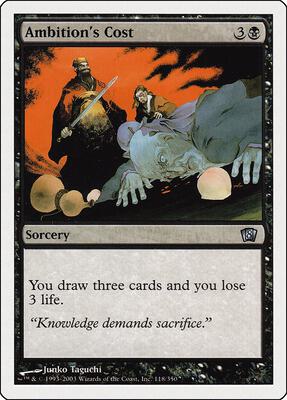 Ambition's Cost card from 8th Edition