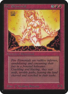 Fire Elemental card from Alpha Edition