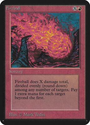 Fireball card from Alpha Edition