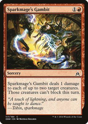 Sparkmage's Gambit card from Oath of the Gatewatch