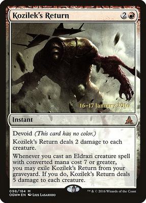 Kozilek's Return card from Prerelease Cards