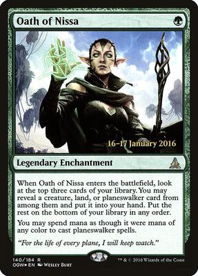 Oath of Nissa card from Prerelease Cards