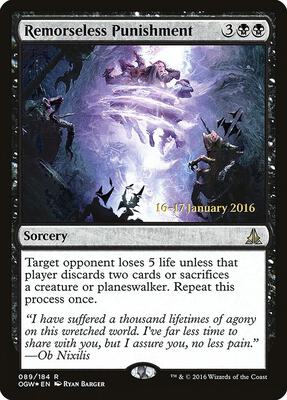 Remorseless Punishment card from Prerelease Cards