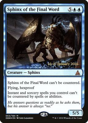 Sphinx of the Final Word card from Prerelease Cards