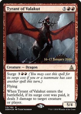 Tyrant of Valakut card from Prerelease Cards