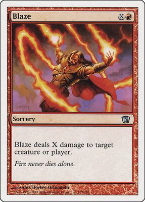 Blaze card from 8th Edition
