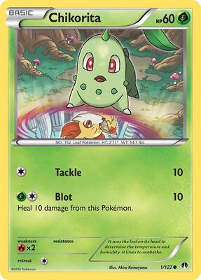 Chikorita card from XY - BREAKpoint