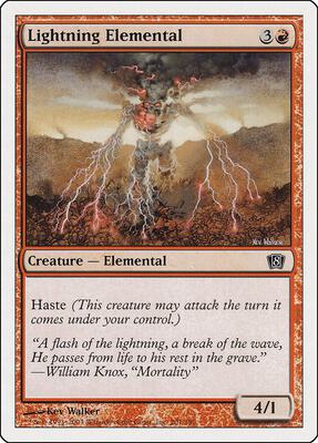 Lightning Elemental card from 8th Edition
