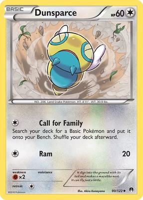 Dunsparce card from XY - BREAKpoint