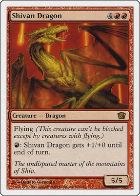 Shivan Dragon card from 8th Edition