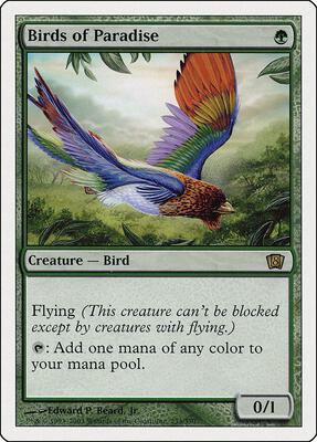 Birds of Paradise card from 8th Edition