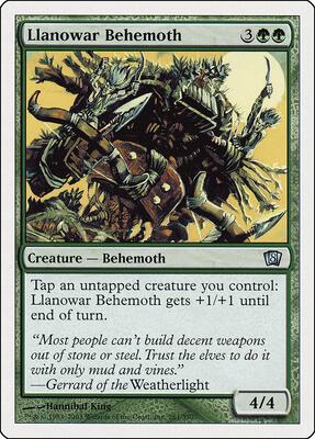 Llanowar Behemoth card from 8th Edition