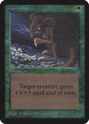 Giant Growth card from Alpha Edition