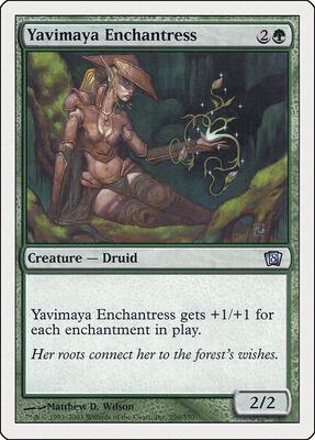 Yavimaya Enchantress card from 8th Edition