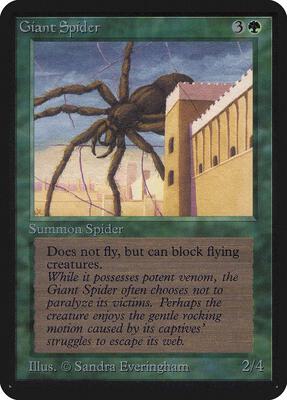 Giant Spider card from Alpha Edition