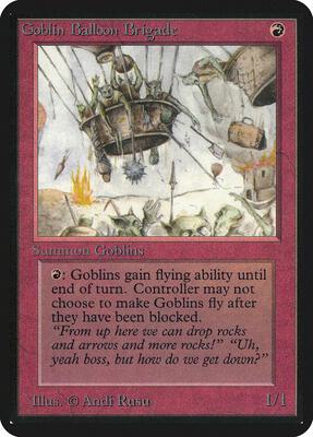 Goblin Balloon Brigade card from Alpha Edition