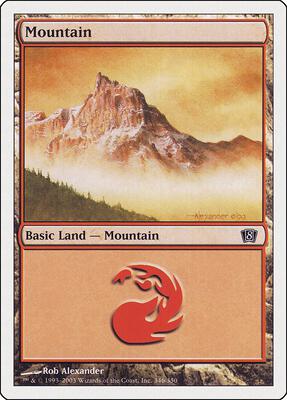 Mountain (346) card from 8th Edition