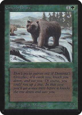 Grizzly Bears card from Alpha Edition