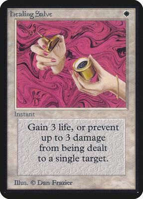 Healing Salve card from Alpha Edition