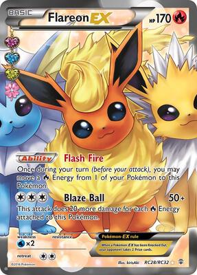 Flareon EX (Full Art) card from Generations: Radiant Collection