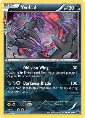 Yveltal card from Generations: Radiant Collection