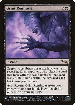 Grim Reminder card from Mirrodin