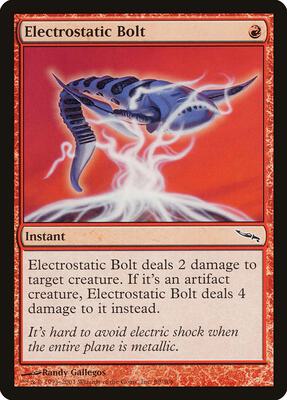 Electrostatic Bolt card from Mirrodin