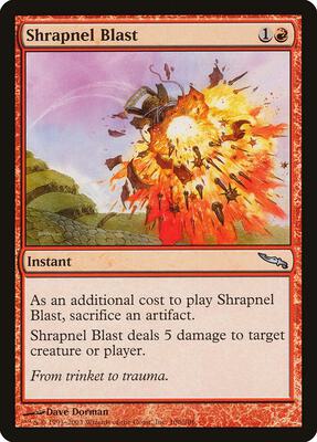 Shrapnel Blast card from Mirrodin