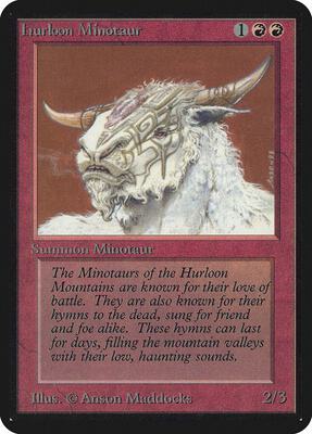 Hurloon Minotaur card from Alpha Edition