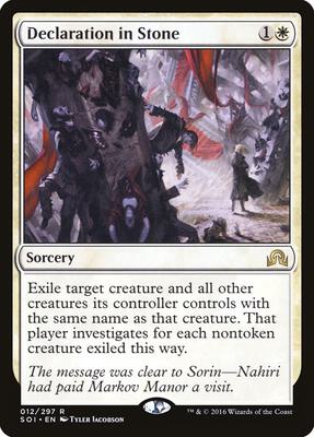 Declaration in Stone card from Shadows over Innistrad