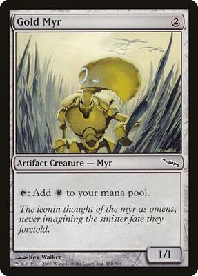Gold Myr card from Mirrodin
