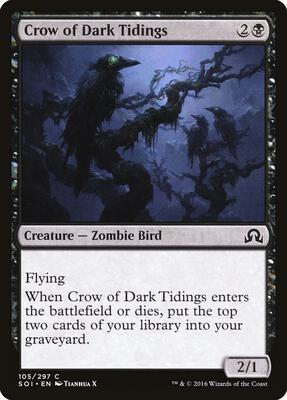 Crow of Dark Tidings card from Shadows over Innistrad