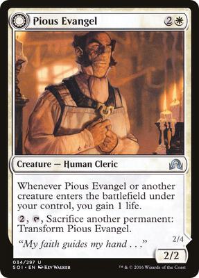 Pious Evangel card from Shadows over Innistrad