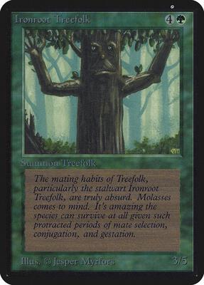 Ironroot Treefolk card from Alpha Edition